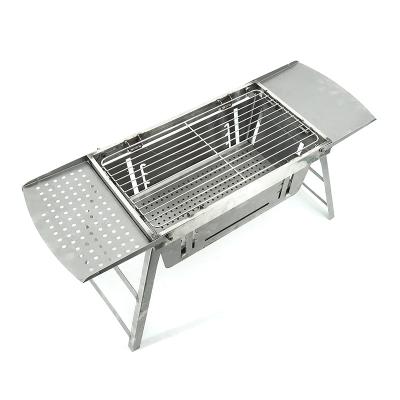 China Easily Assembled Foldable BBQ Grill Charcoal BBQ Grills Portable Suitcase Silver HR-SKJ-04L304 for sale