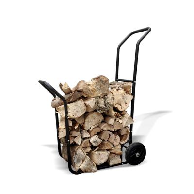 China Easy Mobile Heavy Duty Outdoor Mobile Firewood Cart Cart With Air Wheels Firewood Rack Cart HR-CHLC-009 for sale