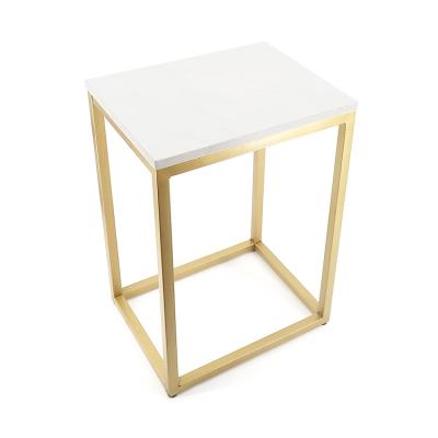 China OEM Small Square White Nordic Luxury Simple Foldable Room Bedroom Modern Metal Nightstand Bedside Table Side Table for sale