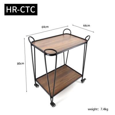 China Durable Wooden Restaurant And Hotel Tea Coffee Cart Food Serving Cart Durable for sale