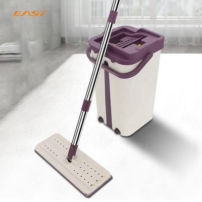 China EST Sustainable Floor Magic Flat Broom Combination Cleaning Mop Set With Bucket Self Cleaning Wash And Dry Mop for sale