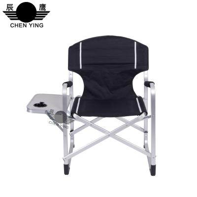 China 2020 Promotional Cheap Black Folding Fishing Chair Directors Chair With Table for sale