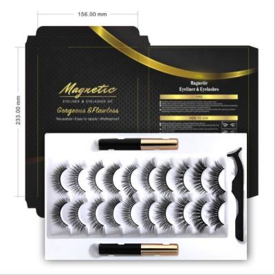 China 2021 new arrivals natural soft eyeliner with 3d eyelash magnetic wick magnetic wholesale fake mink eyeliner for sale