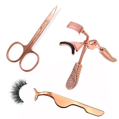 China Perfect To Customize Your Lashes Rose Gold Lash Scissors Professional Eyelash Curler Beauty Tools Wholesale False Eyelash Steel Applicator for sale