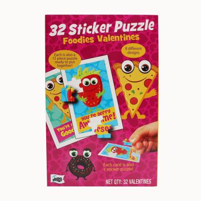 China Set Learning Kits Educational Kids Pass The Time Puzzles 32 Sticker Food Puzzle for sale