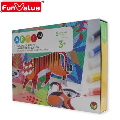 China DIY Sand Kids Love Play Toys Non-Toxic Tropical Animal 3D Sand Painting for sale