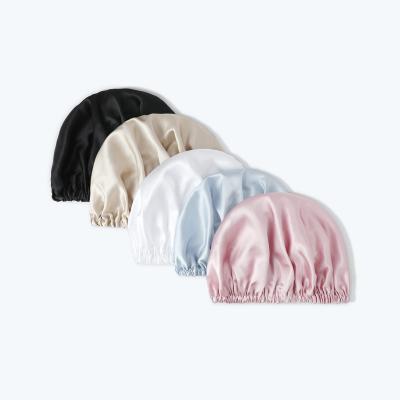 China Thermal Hair Bonnet with Adjustable Elastic 100% Pure Silk Satin Lined Sleeping Cap for Women for sale