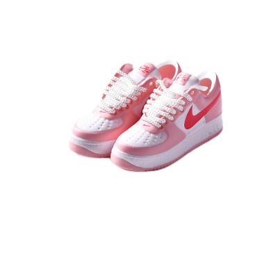 China Wholesale 3D Hot-selling OEM Style Mini Sneakers AJ 87 1 Co Brand Shoe Jordan Air Force Dip Cute Keychains Key Chain Models for sale