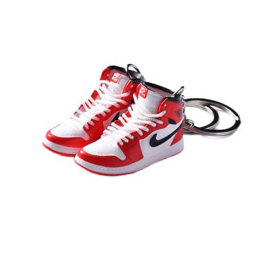 China OEM 128 Style Hot-selling Mini Sneakers AJ 1 Wholesale 3D Shoes Jordan Shoe Pattern Key Chain Cute Keychains With Box for sale