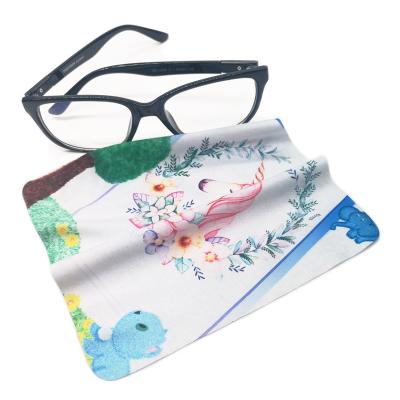 China Wholesale microfiber color logo printing optical glasses eyeglass lens wiping cleaning cloths for sale