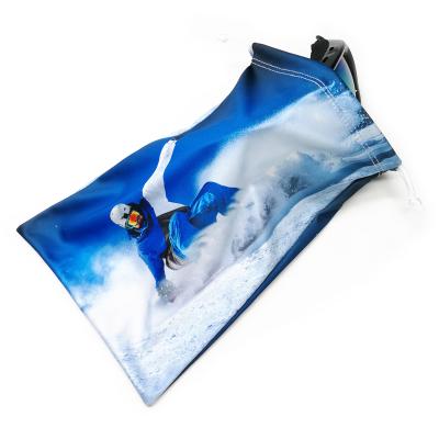 China Eco - Friendly Custom Digital Printed Microfiber Swim Goggles Packaging Bag for sale