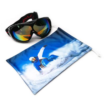 China Eco-Friendly Custom Logo Printed Ski Goggle Microfiber Pouch Bag for sale