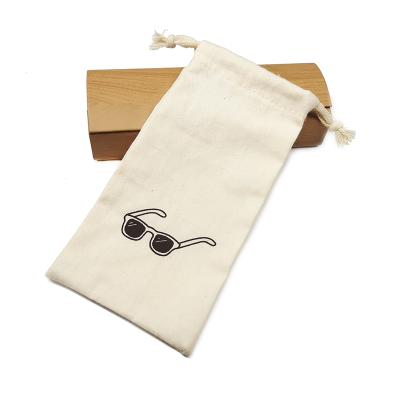 China Recyclable Customized Logo Printed Cotton Eyeglasses Glasses Pouches Bags for sale