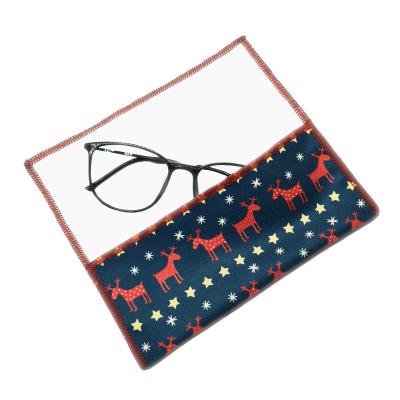 China Eco - Friendly Custom Luxury Glass Envelope Bag / Printing Suede Glasses Pouch for sale