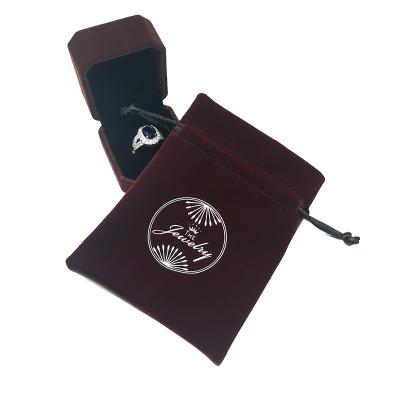 China Custom Logo Printed Soft Velvet Pouch Bag for Jewelry Packaging for sale