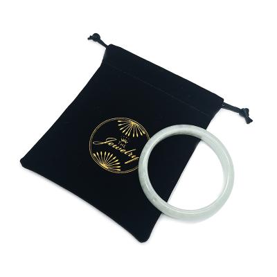 China Custom Logo Screen Printed Velvet Bracelet Jewelry Drawstring Pouch Bag for sale