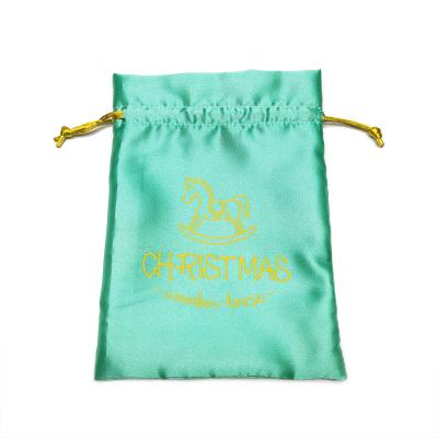 China Jewelry Packaging Heat Transfer Printing Satin Bags Wig Bags Jewelry Drawstring Pouch for sale