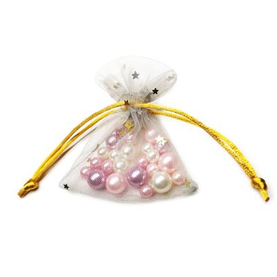 China Fashion Small Colorful Drawstring Gauze Pouch Bag For Beading for sale