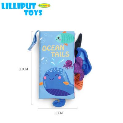 China Explore children's intelligence baby educational first contact tail animal cloth book for sale