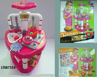 China Big Size Plastic Kids Toy Kitchen , Kitchen Set Toys With Light for sale