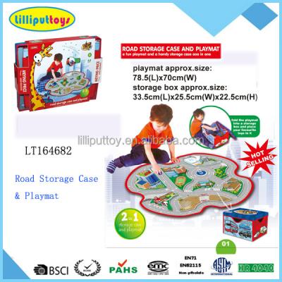 China Educational toy 2 in 1 playmat and road storage case for sale