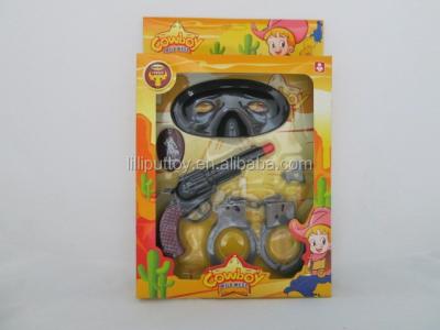 China Plastic Western Cowboy Gun Toys Play Set With Mask Handcuff Badge for sale