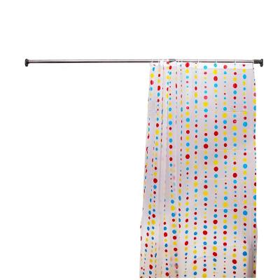 China BAOYOUNI 133~250cm Tension Shower Rail Stretchable Straight Bathroom Curtain Pole Clothes Hanging Rod For Bathtub Balcony Closet for sale