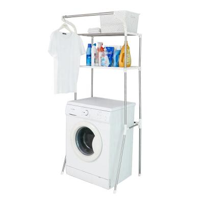 China BAOYOUNI 2 Tier Space Saving Bathroom Rack Washing Machine Storage Accessory Shelf Above Organizer Toiletry Rack For Laundry for sale