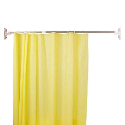 China BAOYOUNI 175-256cm Durable Towel Rack Stainless Steel Suction Cup Or Nailing Shower Curtain Rod Bath Window Curtain Hanging Mounted Bar for sale