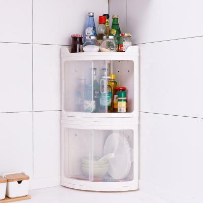 China 2 Tier Bathroom Storage Rack Modern Stackable Storage Box Holders Removable Plastic Spice Shelf Kitchen Accessories for sale