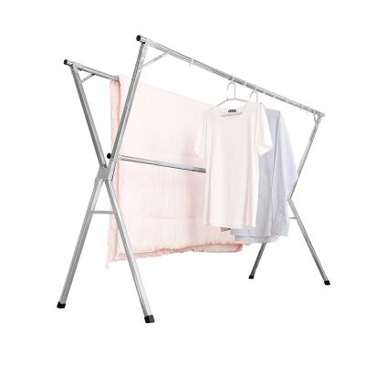 China With 20pcs Hangs X-Shaped Collapsible Retractable Extendable Clothes Laundry Rack Stainless Steel Shelf Garment Storage Drying Rack with Hooks for sale