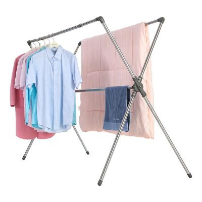 China BAOYOUNI Large Modern X-Shaped Folding Clothes Rack Double Pole Clothes Drying Adjustable Folding Dyer Rack Laundry Shelf Rack for sale