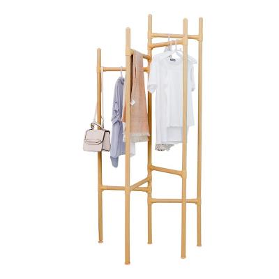 China BAOYOUNI Folding Coat Hat Shelf Wood Grain Coat Rack DIY Folding Gather Garment Organizer for Home Office Furniture for sale