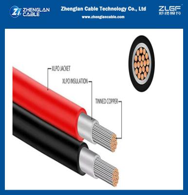 China TUV SAA Approved Solar Pv Cable 2.5mm2 4mm2 6mm2 10mm2 UV Resistant Black / Red Photovoltaic Solar Cable for sale