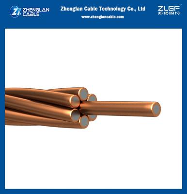 China BS 4087 Standard Copper Clad Steel Conductor Earth Wire for Electrical Conductors ASTM B 452 30%IACS for sale