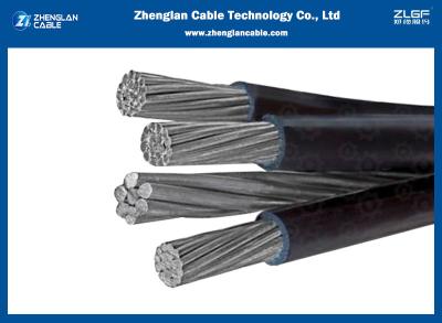 China 0.6/1KV Quadruplex Aerial Bundled Cable With Bare Messenger Conductor 3x25+1x25sqmm IEC60502-1 for sale