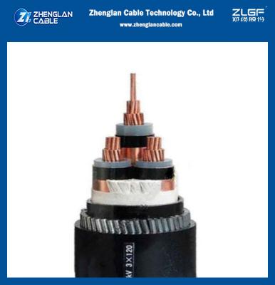 China la transmisión acorazada de la chaqueta de PVC de 3x120mm2 milivoltio cable el conductor de cobre del IEC 60502 en venta