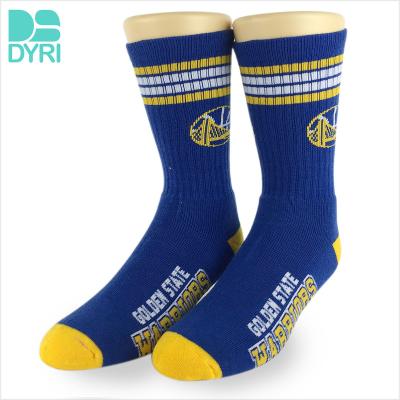 China Golden State Antibacterial Warriors Customized School Socks Uniform With Stripes for sale