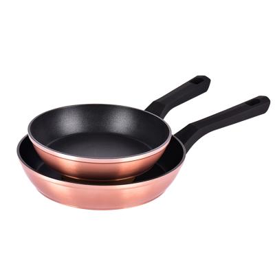 China Sustainable Copper Frying Pan Forged Non-Stick Aluminum Frying Pans Set With Induction for sale