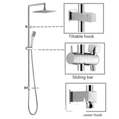 China No Turnout Bathroom Sliding Overhead Round Shower Bar Faucet Take Care Bath Shower Column Set Rain Shower Sliding Rail for sale