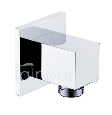 China Without Turnout Brass Rainparty Hand Shower Hose Connector G 1/2 Shower Wall Outlet Elbow Square Wall Mounted Adapter for sale