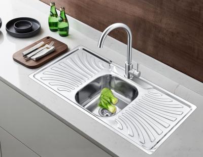 China Without Faucet Kitchen Above Sink 10050cm Stainless Steel Single Counter Bowl Large Size Wholesale for sale