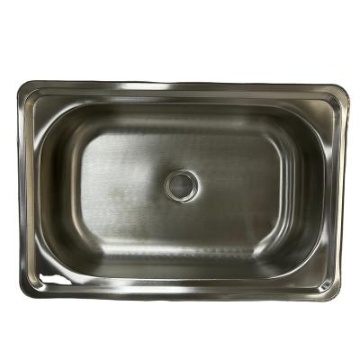 China Without Faucet Apartment Wholesale Size Single Bowl Basin 6141 Under Mount SS201 Stainless Steel Kitchen Sink for sale