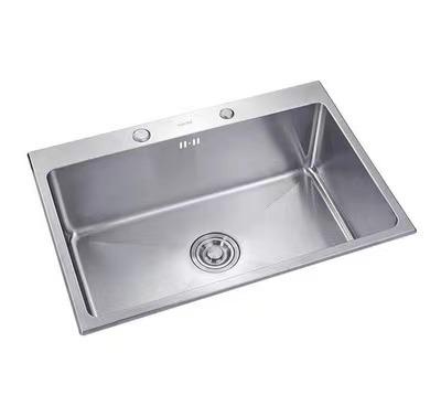 China Without Faucet Above Counter Single Bowl Kitchen Wholesale Handmade Stainless Steel Sink for sale