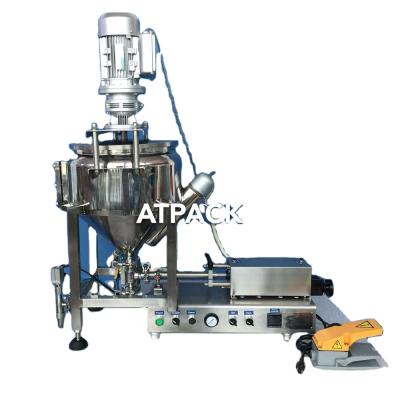 China CLOTHING Mixing Single Nozzle 100-1000ml Cream Filling Machine / Thick Cream Heating Mixing Filling Machine for sale