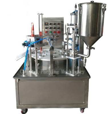 China GARMENT Rotary Plastic Cup Container Filling And Sealing Machine For Yogurt Milk Filling Machine for sale