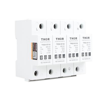 China TRS6-B100 Three Phase Surge Protector 100KA Lightning Damper SPD Surge Protection Device for sale