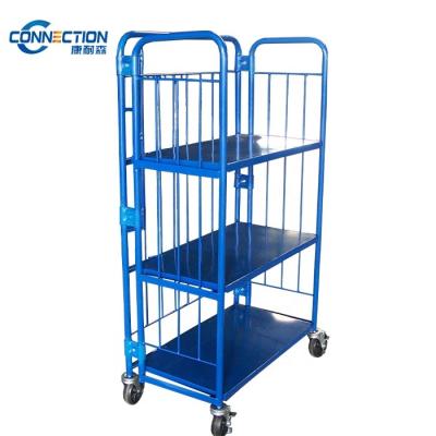 China Table Trolley 4 Wheel Foldable Trolley Easy Folding Transport Logistics Folding Trolley for sale