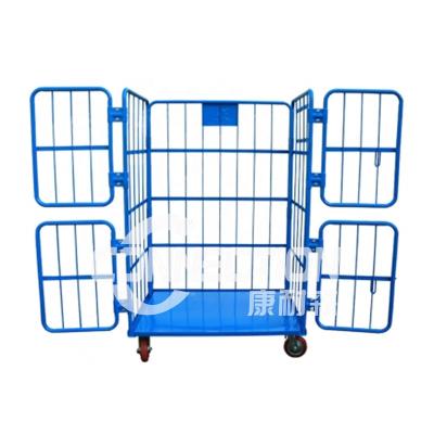 China Storage OEM Folding Roll Cage Trolley Logistics Cart With Wheel for sale