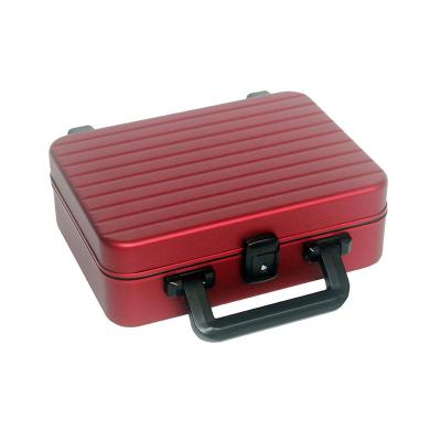 China Small Pure Aluminum Beauty Case Red Aluminum Cosmetic Cases Store Jewelry for sale